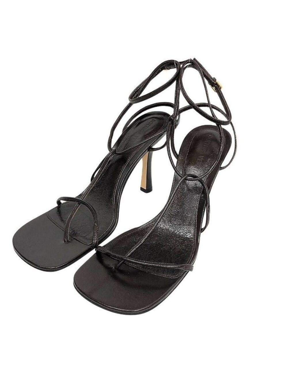 Bottega Veneta Leather Strap Sandals Brown Shoes